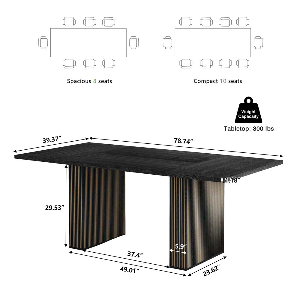 Black 78 Inch Dining Table