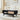 Black Mid Century Modern Wood Coffee Table with Sliding Linen Door Panel and Storage