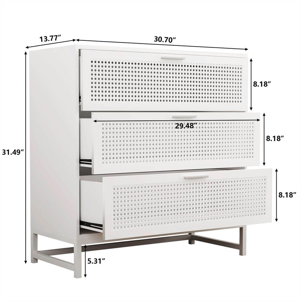 Modern Iron Rattan Dresser Chest of Drawers Hallway Entryway Storage C –  GiraTree