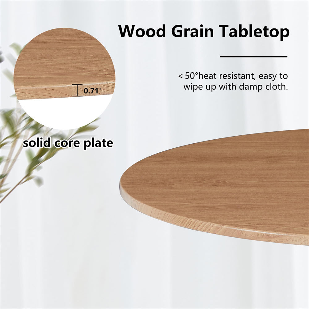 Natural 23.6 Inch Round Small Dining Table for 1-2 Modern Farmhouse Coffee Table Wood Kitchen Table