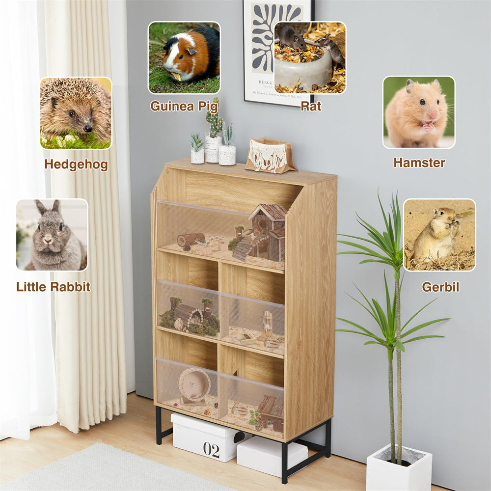 Large Wooden Hamster Cage with 3 Tier Storage Cabinet and Openable Top GiraTree