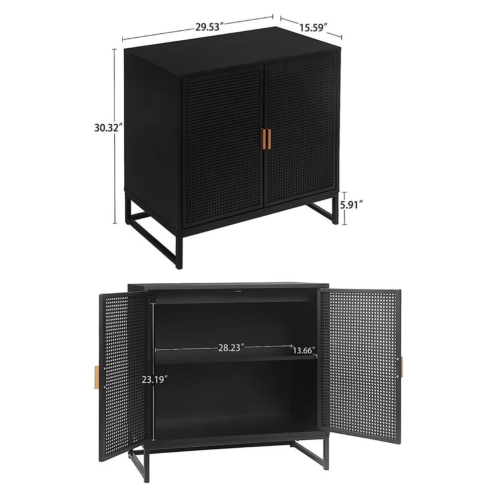 black sideboard cabinet.