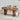 Walnut 70.8 Inch Modern Farmhouse Oval Kitchen Dining Table with Semi-Cylindrical Legs Base