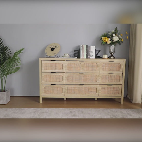 Rattan 9 drawer dresser video