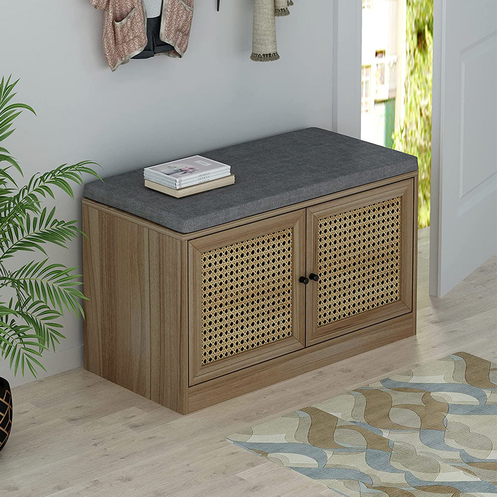 Wicker shoe best sale storage bench